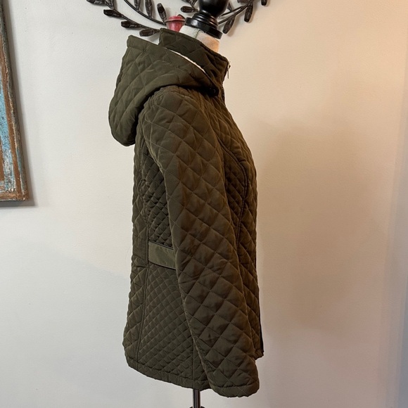 Laundry By Shelli Segal Olive Quilted Puffer Jacket EUC S - Picture 7 of 15
